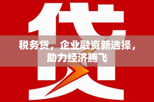 兰西税务贷，企业融资新选择，助力经济腾飞