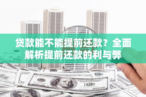 兰西贷款能不能提前还款？全面解析提前还款的利与弊