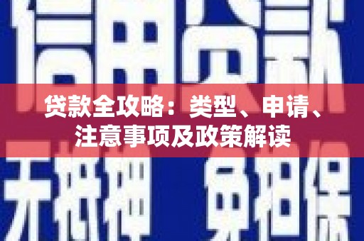 兰西贷款全攻略：类型、申请、注意事项及政策解读